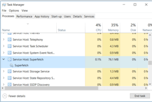 Service host superfetch in windows 10 task manager