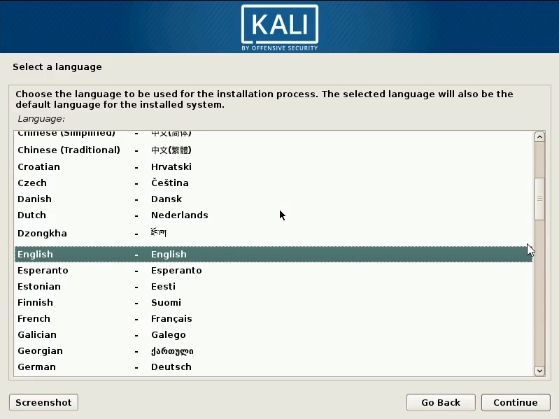 How to dual boot windows 10 and kali linux select laungage