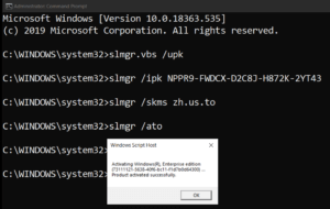 command for activating windows 10 in cmd