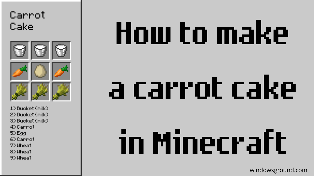 how to make a carrot cake in Minecraft 2021