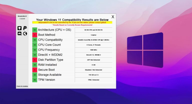 Download whynotwin11 compatibility checker tool to check if you can upgrade to Windows 11