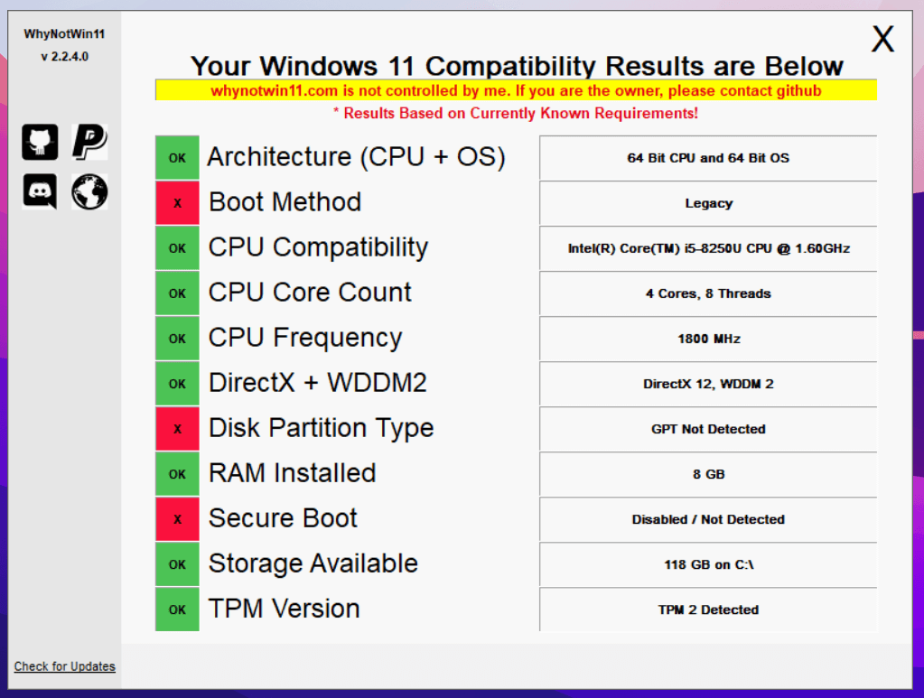 Download whynotwin11 compatibility checker tool to check if you can upgrade to Windows 11 | windows ground