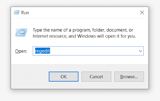 open Registry Editor with regedit shortcut command in windows