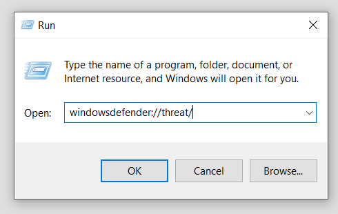 open windows security command in windows shortcut