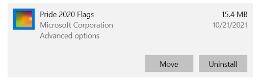 windows 10 bloatware pride 2020 flags