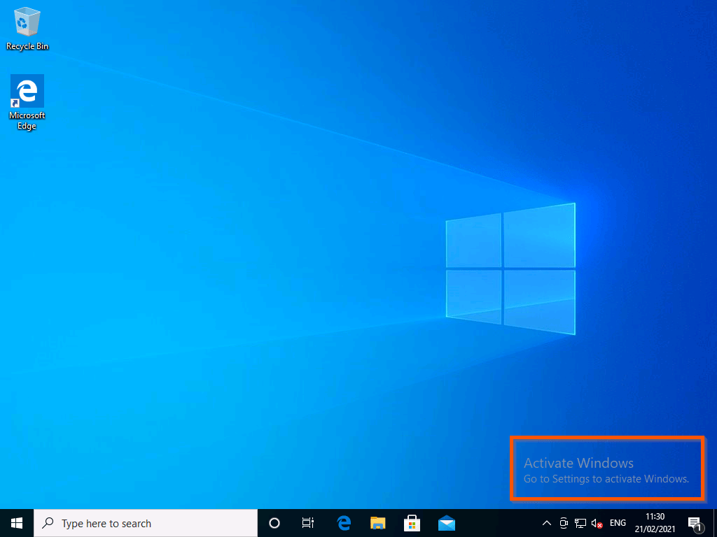 windows 10 watermark