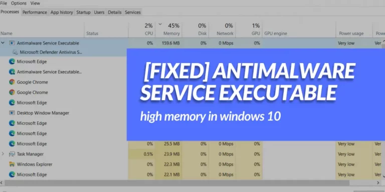 [ SOLVED ] Antimalware Service Executable high memory in windows