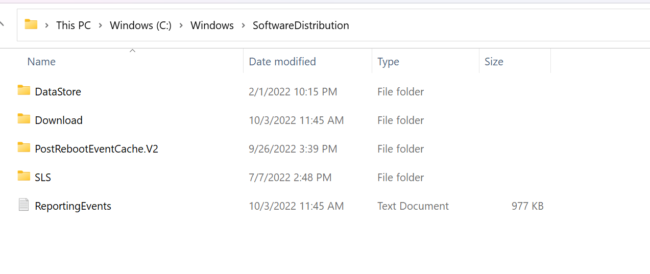 Delete the Cached Windows Update Files