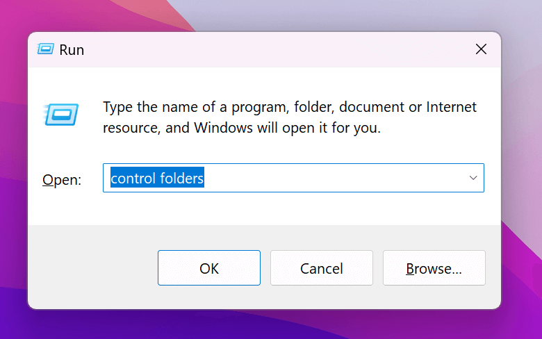 control folders cmd