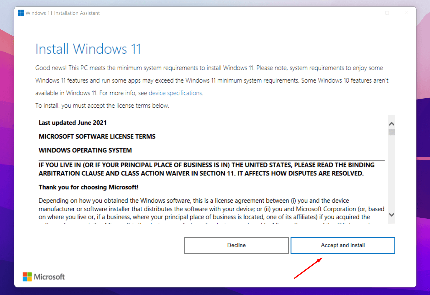 install windowss 11 update