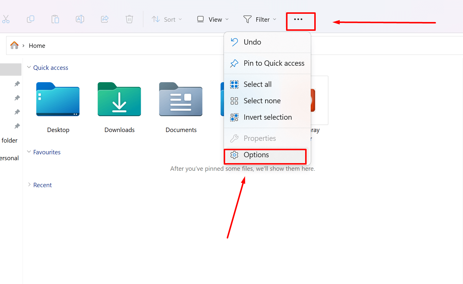 options in file explorer windows 11