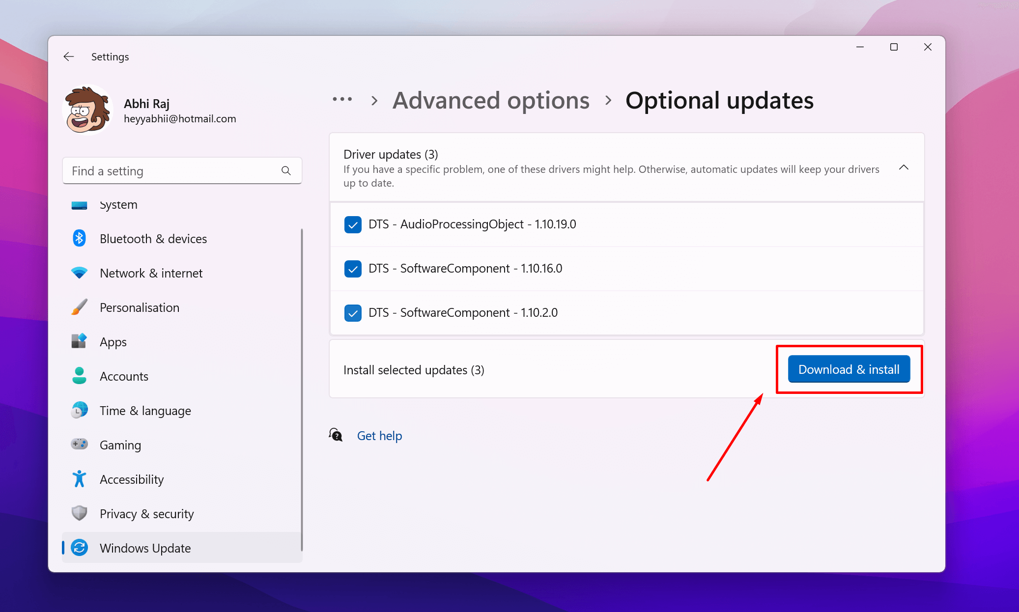 Download Optional Update In Windows 11