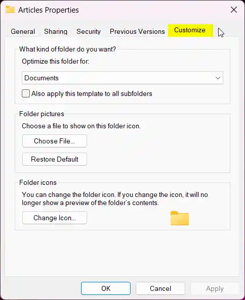 Customize Folder Icon In Windows