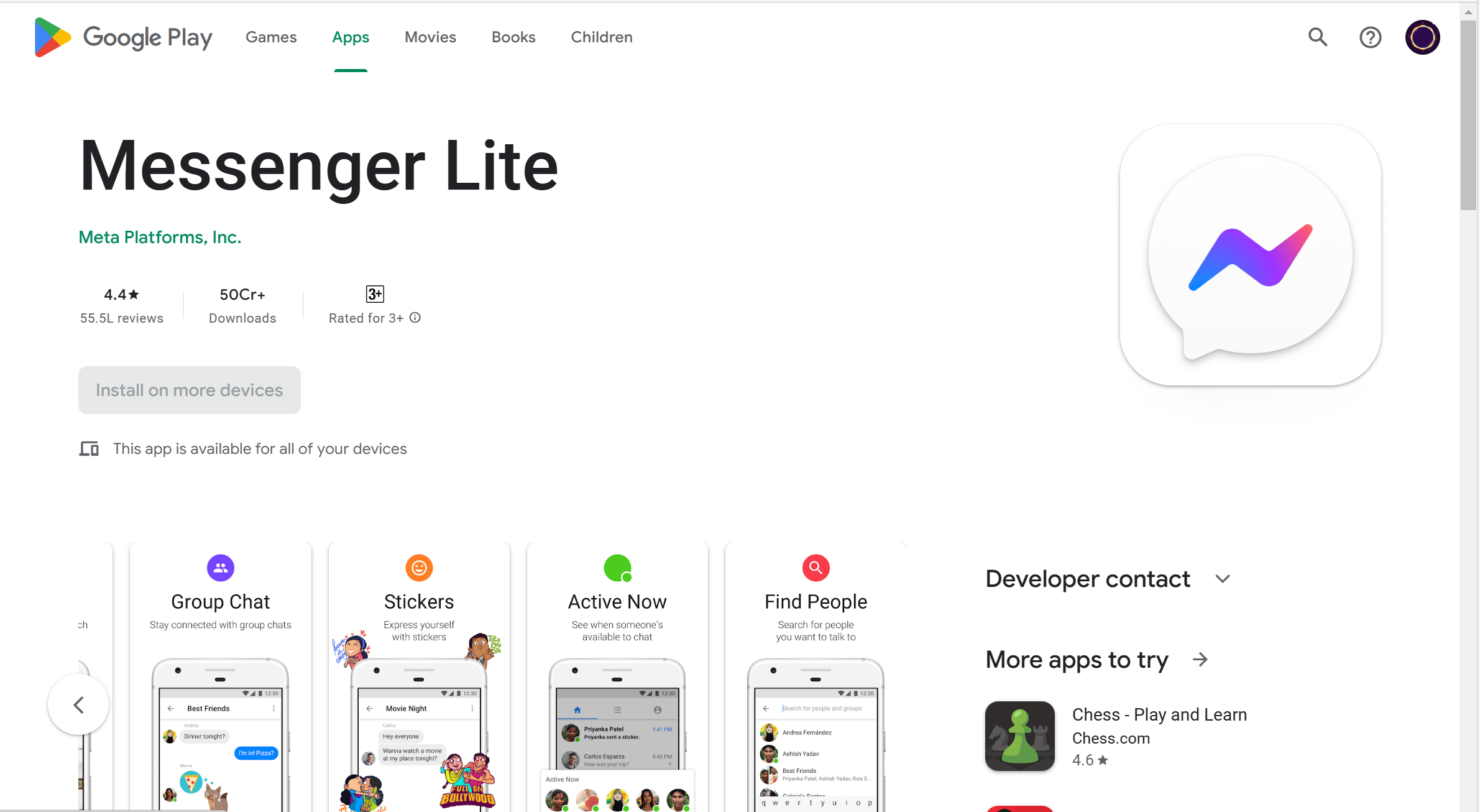 Messnger Lite App